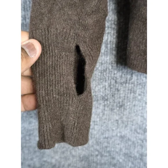 APT 9 Cashmere Cardigan Sweater Womens Medium Brown Argyle Button Front Knit - Picture 2 of 13